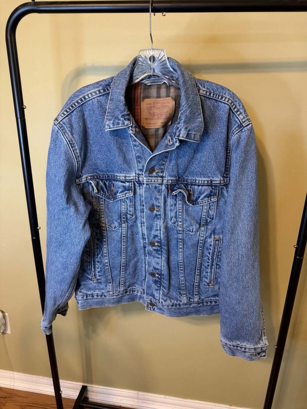 Levis 70518-0350 Denim Flannel Lined Jacket Size Small